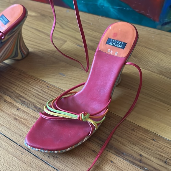 Rainbow Stuart Weitzman wedges! Super cute for Summer! - Picture 4 of 5